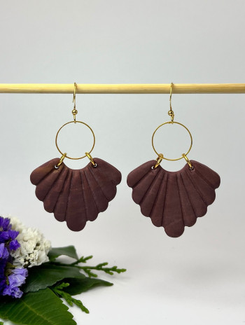 Kolczyki Liść  Alocasia z Polymer Clay i Hipoalergicznej Stali Szlache