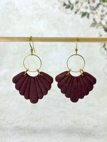 Kolczyki Liść  Alocasia z Polymer Clay i Hipoalergicznej Stali Szlache