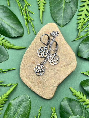 Kolczyki i Naszyjnik ze Stali Chirurgicznej w Kształcie Kwiatów