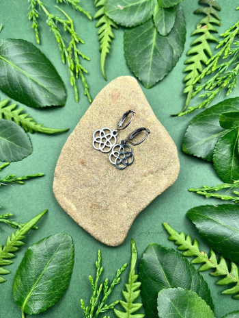 Kolczyki i Naszyjnik ze Stali Chirurgicznej w Kształcie Kwiatów