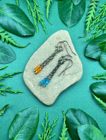 Kolczyki z fasetowanych koralików w stylu vintage