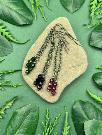 Kolczyki z fasetowanych koralików w stylu vintage