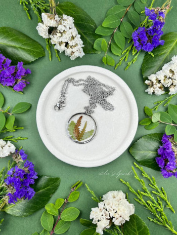 Kwiaty żywicy, oprawa stal hipoalergiczna